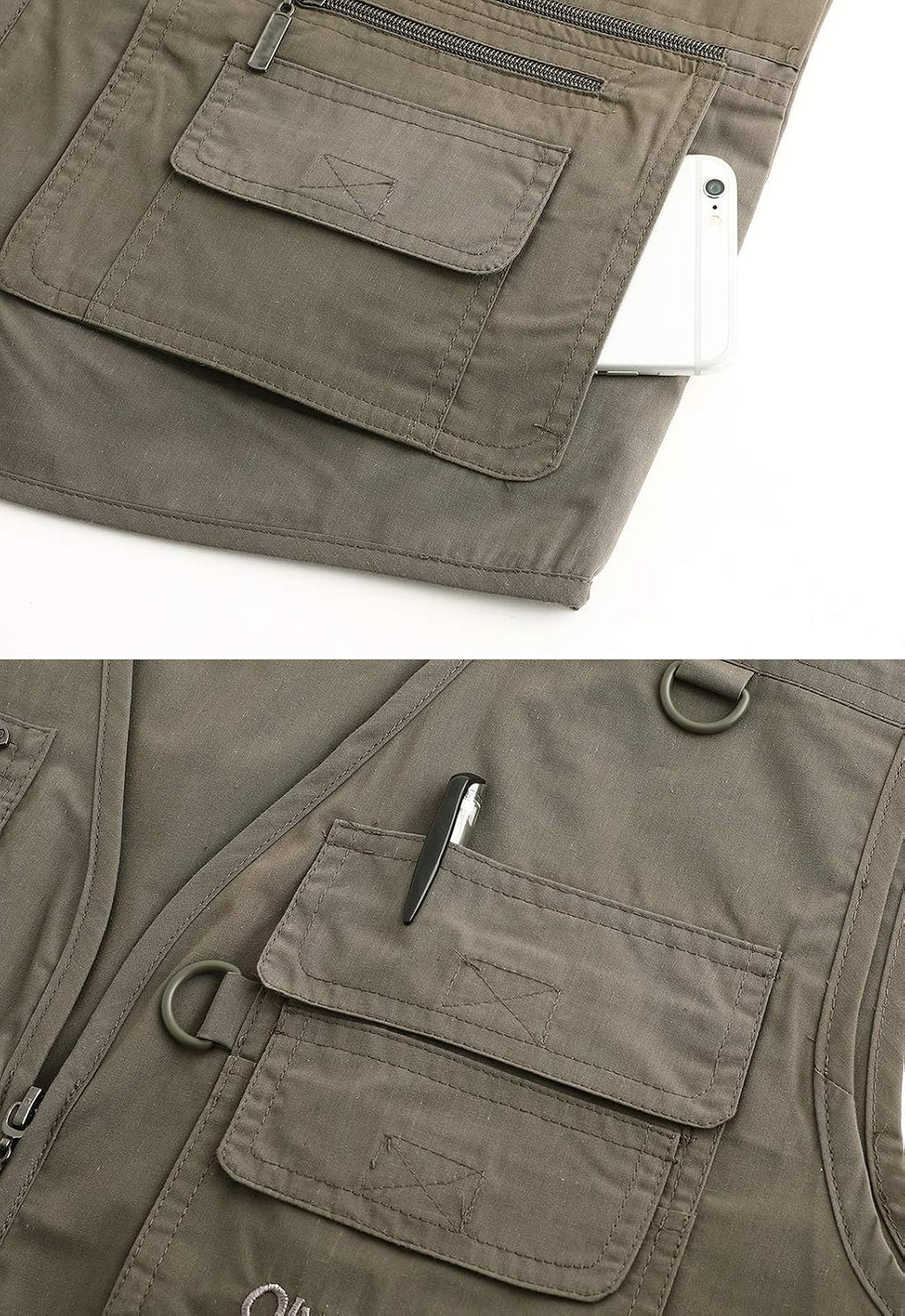 Hbufnha Men's Casual Safari Travel Vest 16 Pockets Outdoor Work Vest Sleeveless Jacket Fishing Hiking Photograph