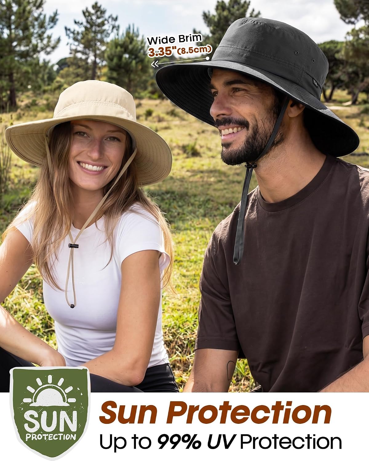 FURTALK Sun Hats for Men Women Packable Wide Brim Summer UV Protective Bucket Hat UPF 50+ Hat for Fishing Hiking