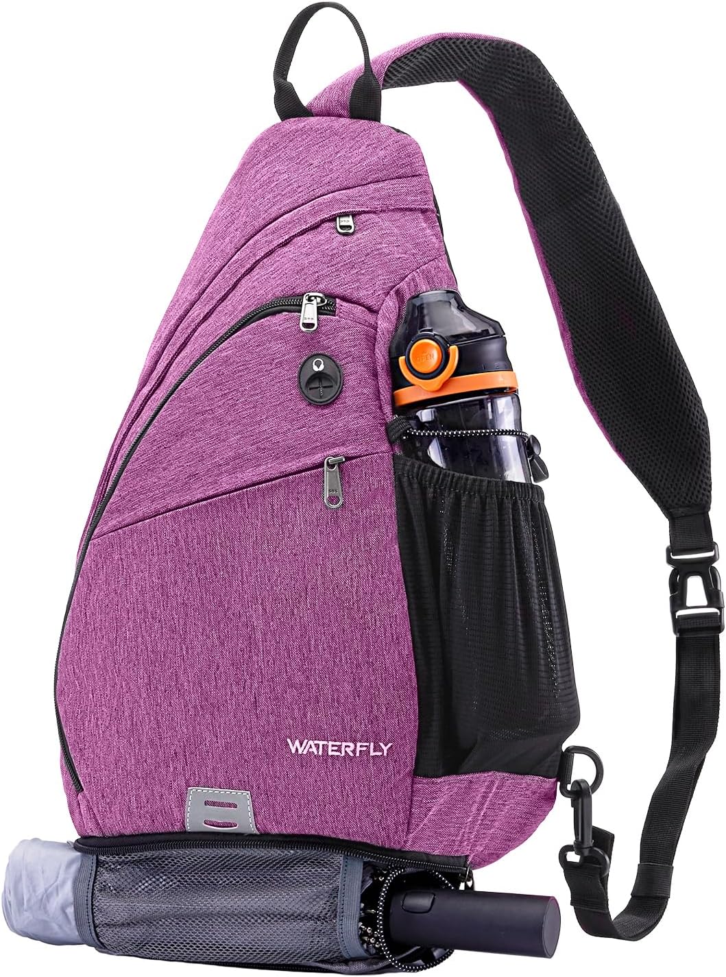 WATERFLY Large Sling Bag Crossbody Backpack Chest Pack for Men Women