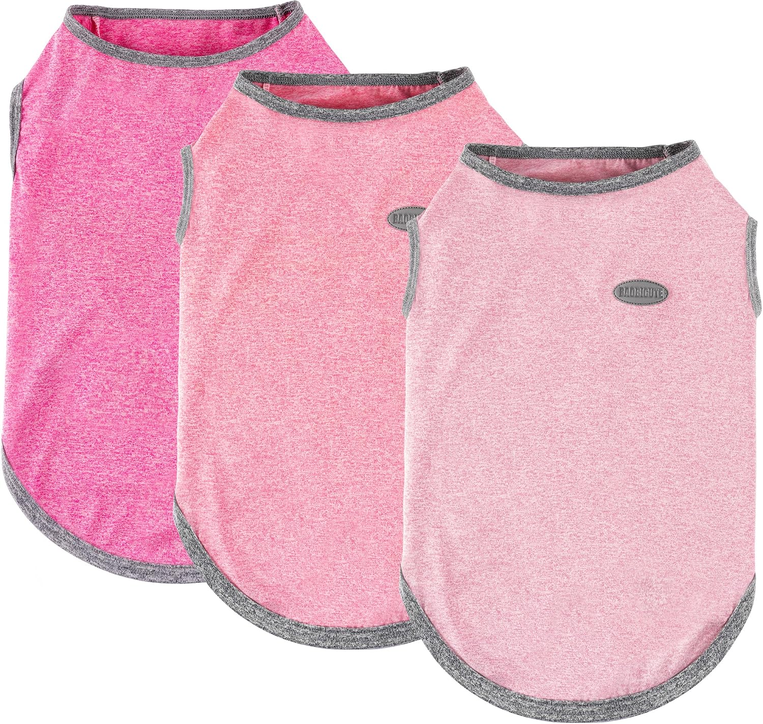 3 Pack Lightweight Sun Protection Dog Shirt Breathable Sleeveless Dog T Shirts Extra Soft Top Tank Dog Clothes for Outdoor Activities (Light Pink + Rose Pink + Peach Pink, XX-Small)