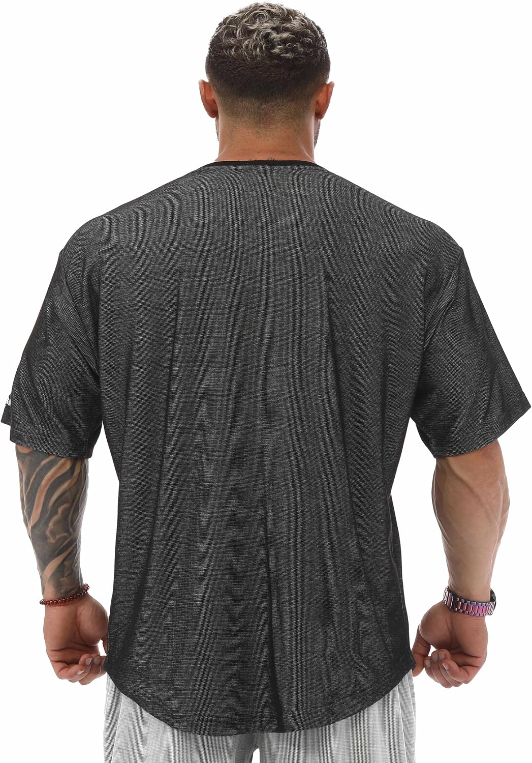 Men's Oversize Gym Fitness and Bodybuilding T-Shirt, Cotton O-Neck Lifestyle Top