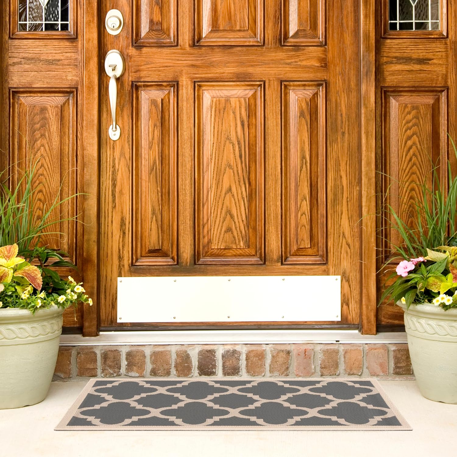 SAFAVIEH Washable Rug Outdoor Courtyard Collection - 2' x 3'7", Grey & Beige, Non-Shedding & Easy Cleaning, Ideal for Patio, Front Door, Entryway, Doormat (CY6243-246)
