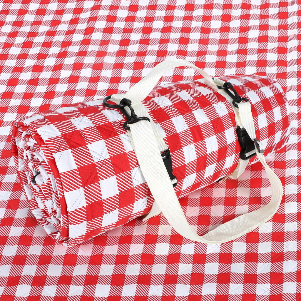 Beach Blanket Waterproof Sandproof, 80''x80''Extra Large Thick 5-Layer Big Outdoor Picnic Camping Blanket Easily Foldable Picnic Mat for Grass, Hiking, Travel, Concerts, Indoor