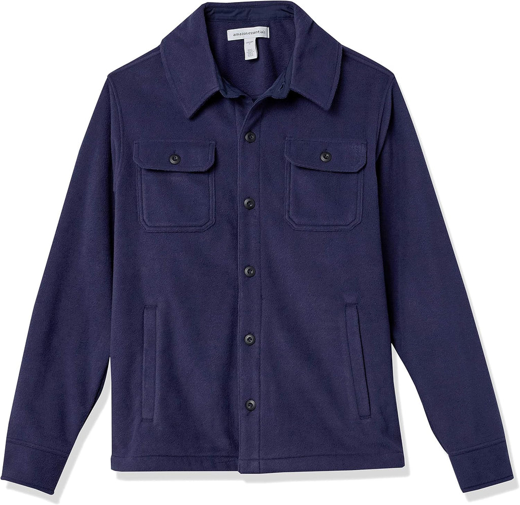Amazon Essentials Men's Long-Sleeve Polar Fleece Shirt Jacket for Winter, Jackets