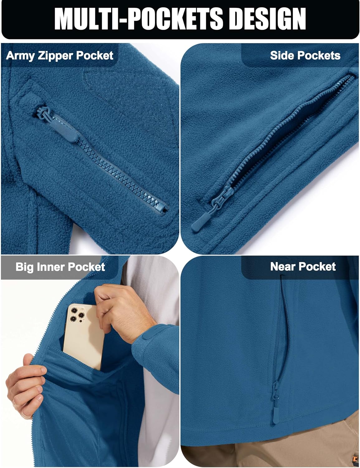 CRYSULLY Men's Military Tactical Sport Warm Fleece Hooded Outdoor Adventure Jacket Coats