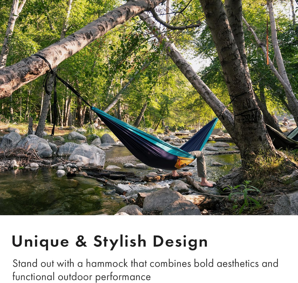 WHTE MOSS Suparpine I Hammock for Camping with Straps Included (Deep Blue, Single)