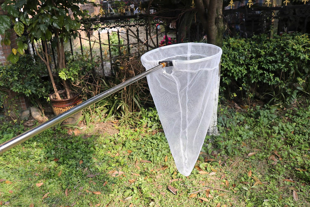 RESTCLOUD Insect and Butterfly Net with 12" Ring, 24" Net Depth, Handle Extends to 59 Inches