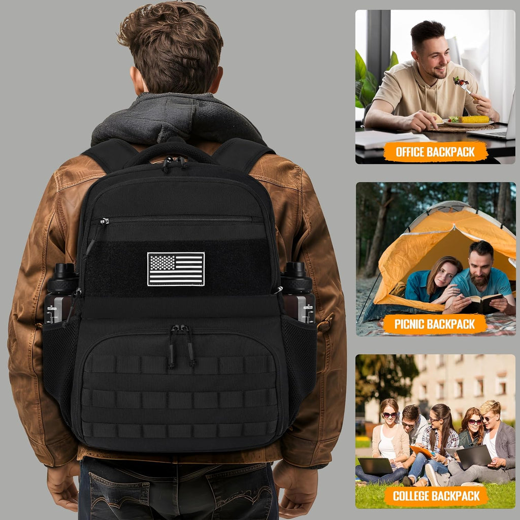 DEYACE Lunch Box Tactical Backpack for Men,Cooler Lunch Compartment Bag