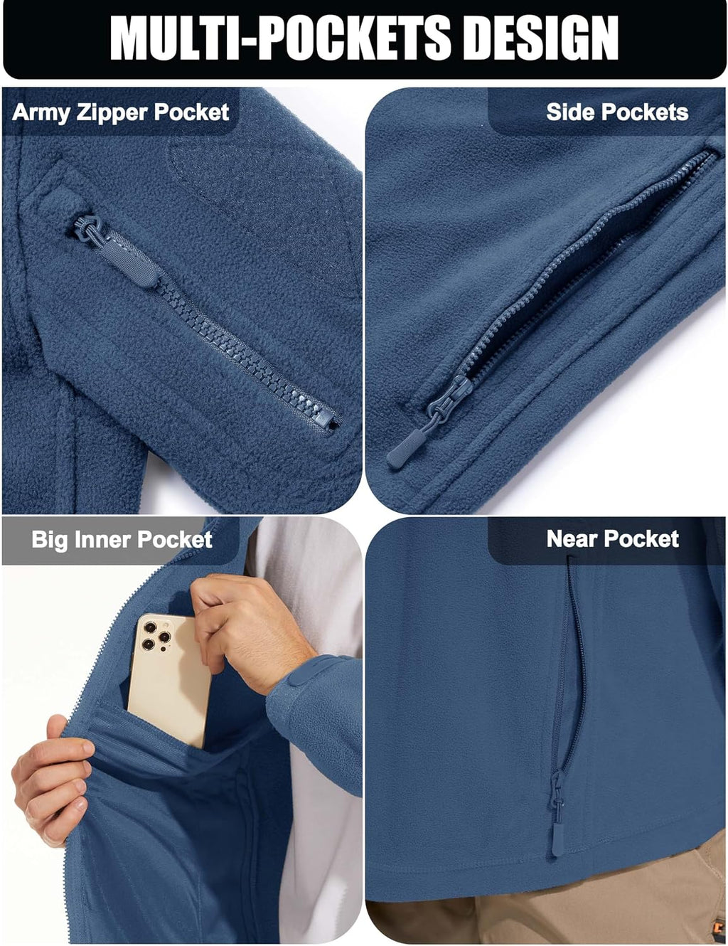 CRYSULLY Men's Military Tactical Sport Warm Fleece Hooded Outdoor Adventure Jacket Coats