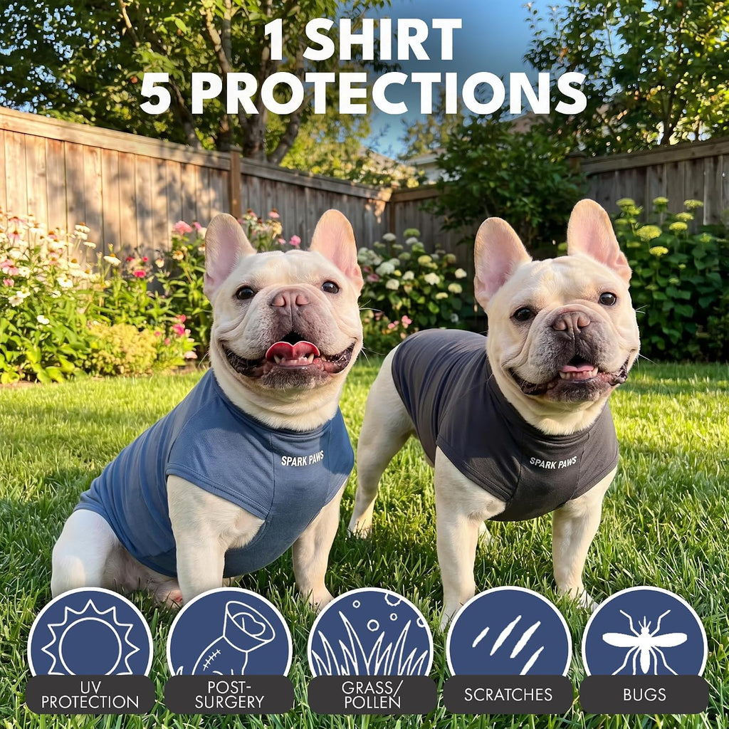 Spark Paws Sunblock Dog T-Shirt, SPF 30 UV Sun Protection, Summer Cooling