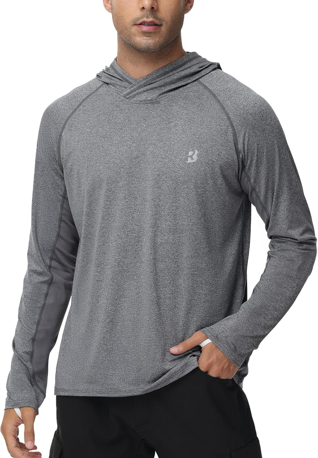 Roadbox Men's UPF 50+ Fishing Shirts, Long Sleeve UV Sun Protection Hoodie