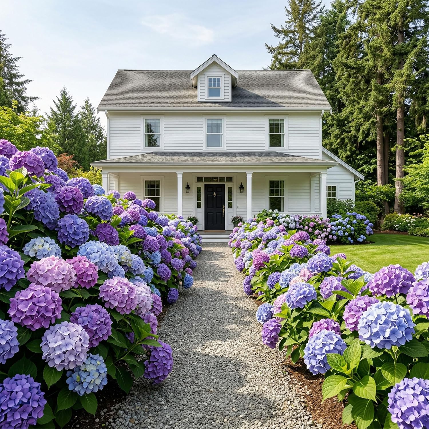 Ivydale Artificial Flowers for Outdoors, 4 PCS Purple Blue Fake Silk Hydrangea Flower Stems for Bouquets UV Resistant Realistic Faux Plants Home Outdoor Wedding Party Centerpieces Decor
