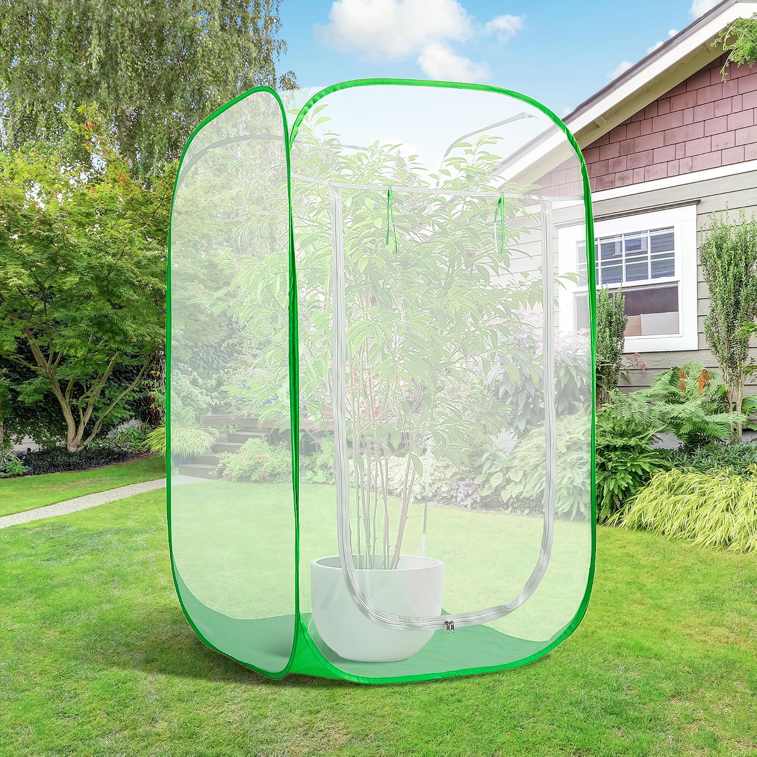 59"x35"x35" Pop Up Garden Mesh Plant Cover, Garden Netting Insect Enclosure