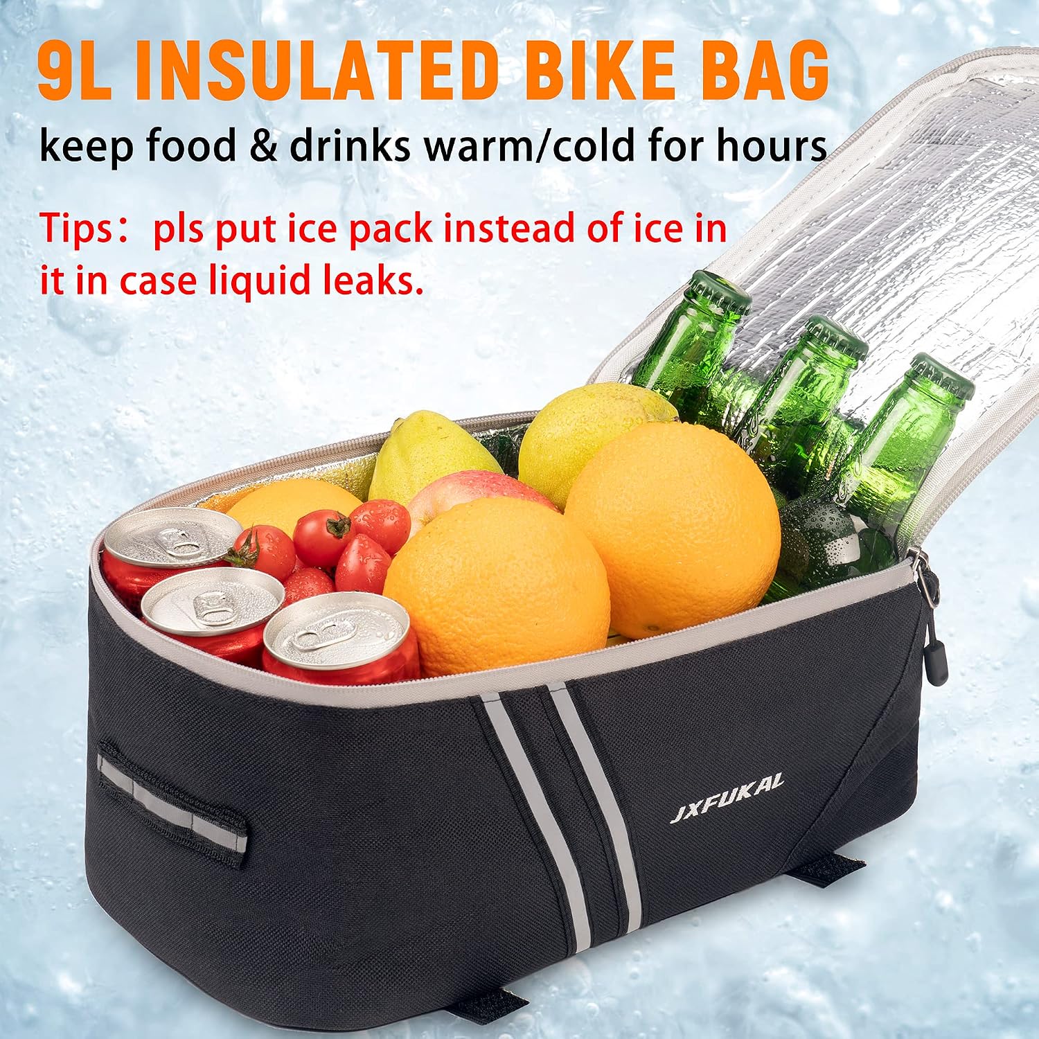 JXFUKAL Rear Bike Rack Bag with Rain Cover, 7L/9L/10L/12L Ebike Bag