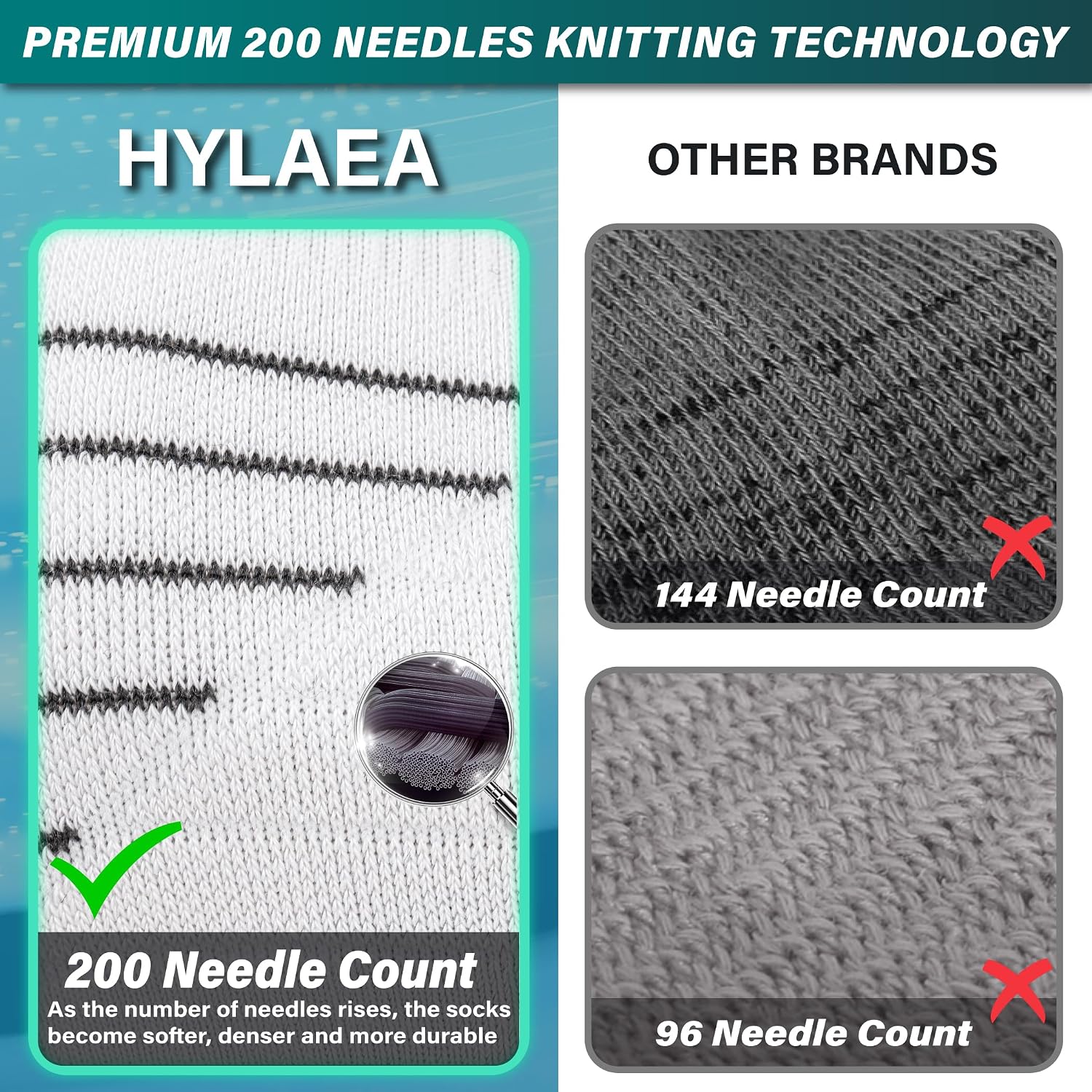 Hylaea Unisex Crew Socks for Running Athletic, Comperssion & No Blisters
