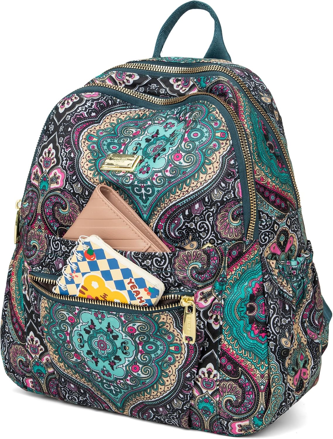 Pealwel Mini Backpack Purse for Women,Small Nylon backpacks for Ladies Backpacks Women Anti Theft Travel Bag (Bohemian)