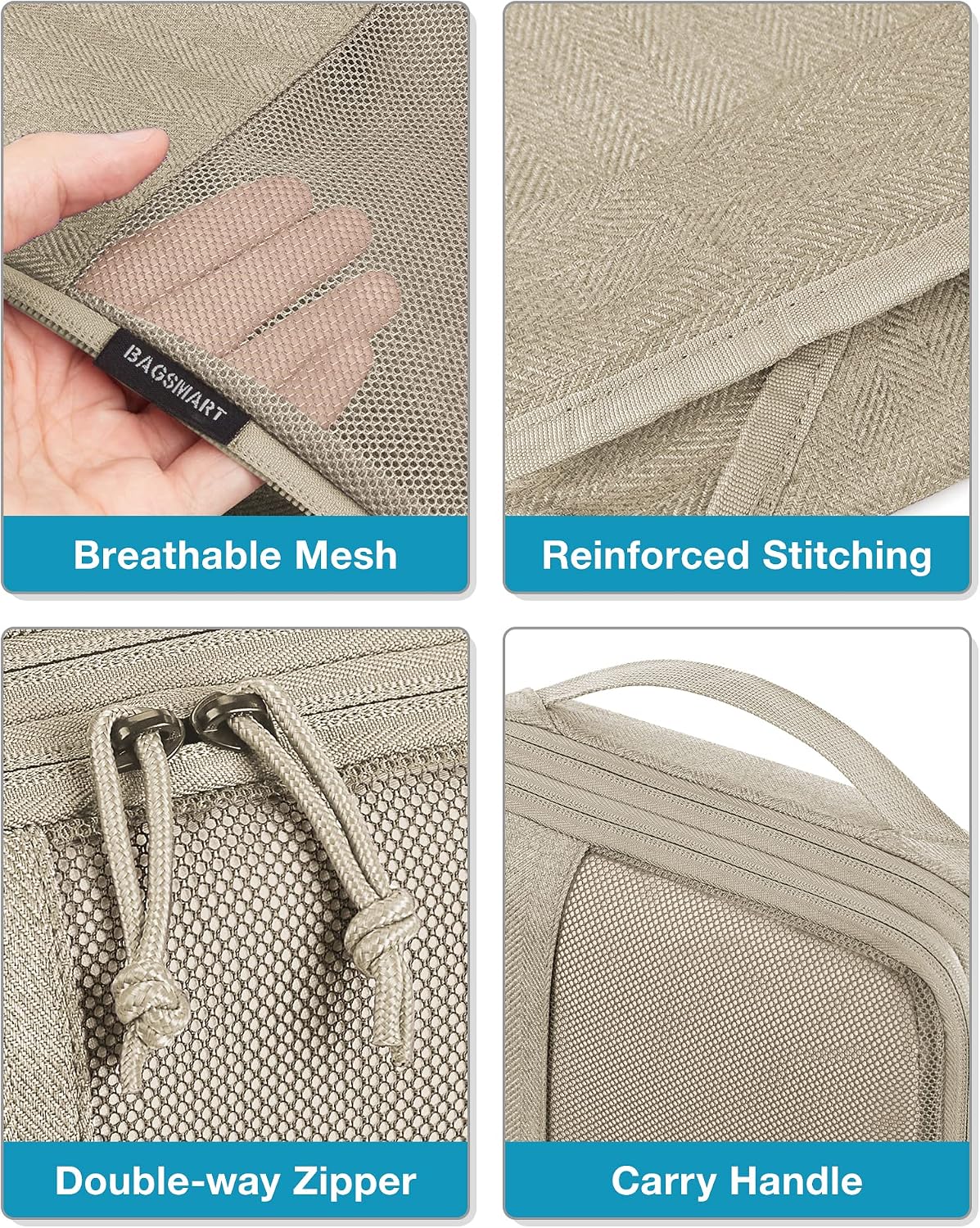 BAGSMART Compression Packing Cubes for Travel, 6 Set