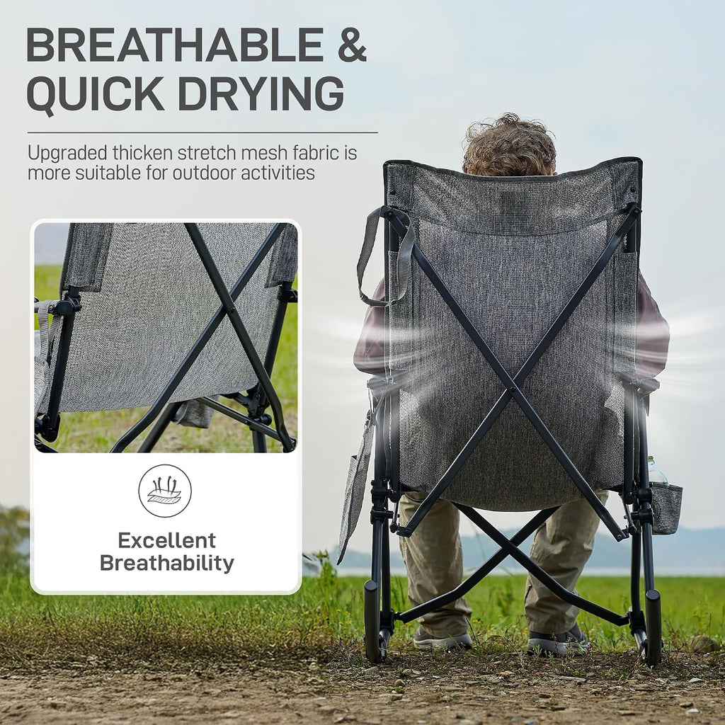 EVER ADVANCED Compact Rocking Camping Chair, Portable Outdoor Chair