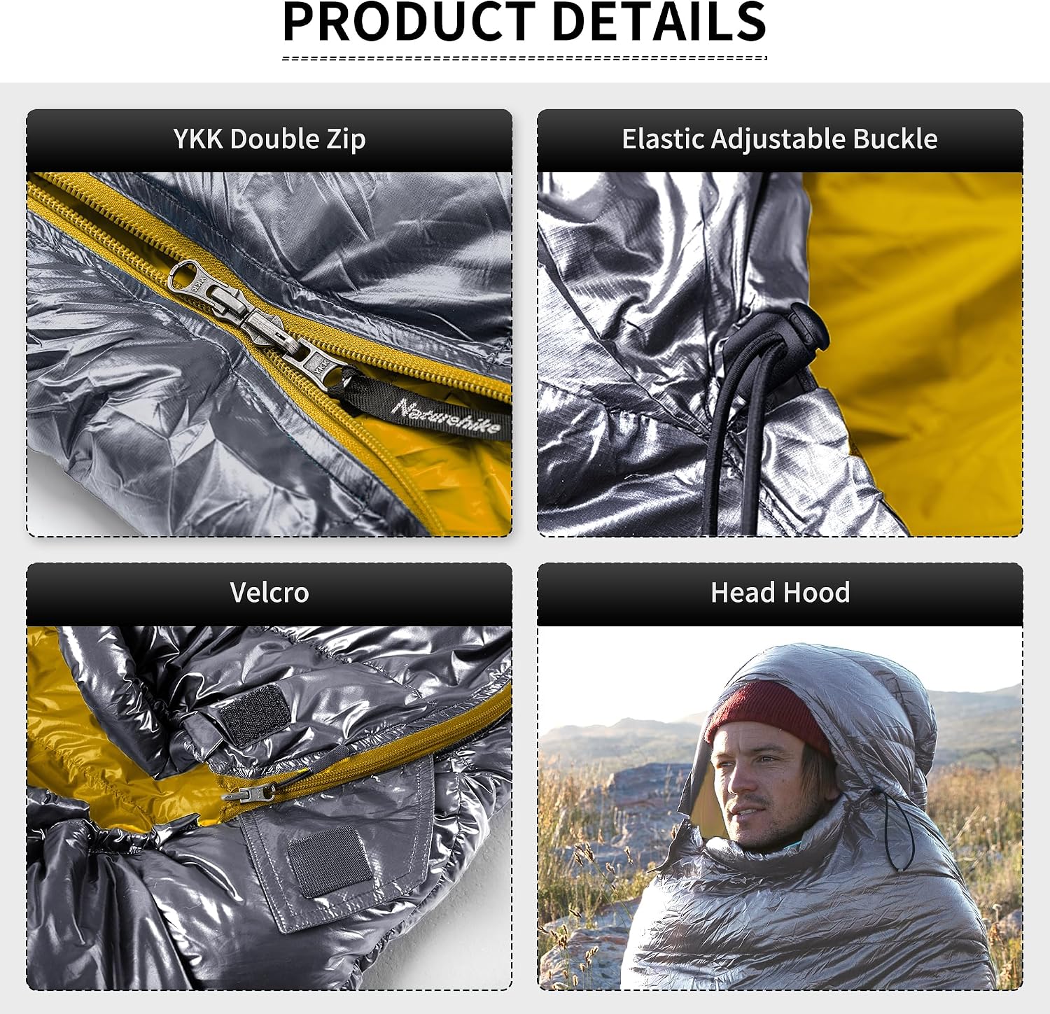 Naturehike 0 Degree Ultralight Down Sleeping Bag for Adults, 650 Fill Power, Backpacking Cold Weather Sleeping Bag with RDS Down, -2℉ / 18℉ Sleeping Bags for Camping, Hiking