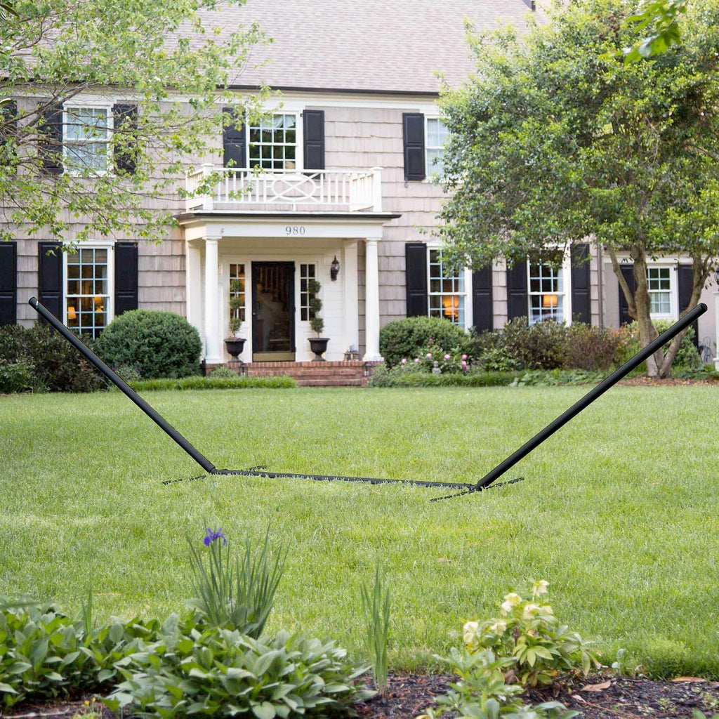Hatteras Hammocks 15 ft. Tri-Beam Steel Hammock Stand with Right Connection Design and Cape Shield Powder Coating, 600 LB Weight Capacity, Handcrafted in The USA - Black