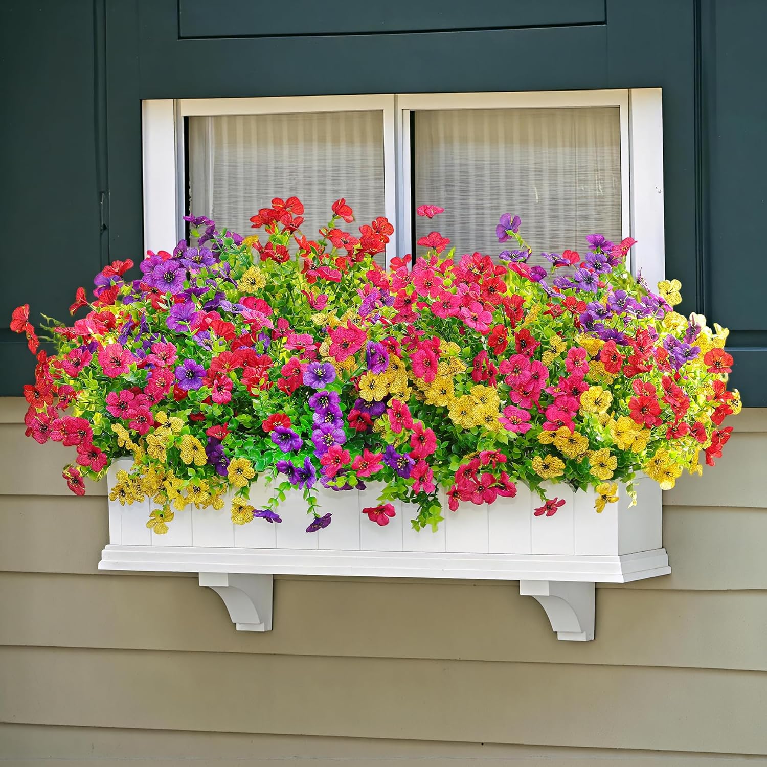 Artificial Flowers for Outdoors Fake Flowers Faux Plant Spring Summer Decor