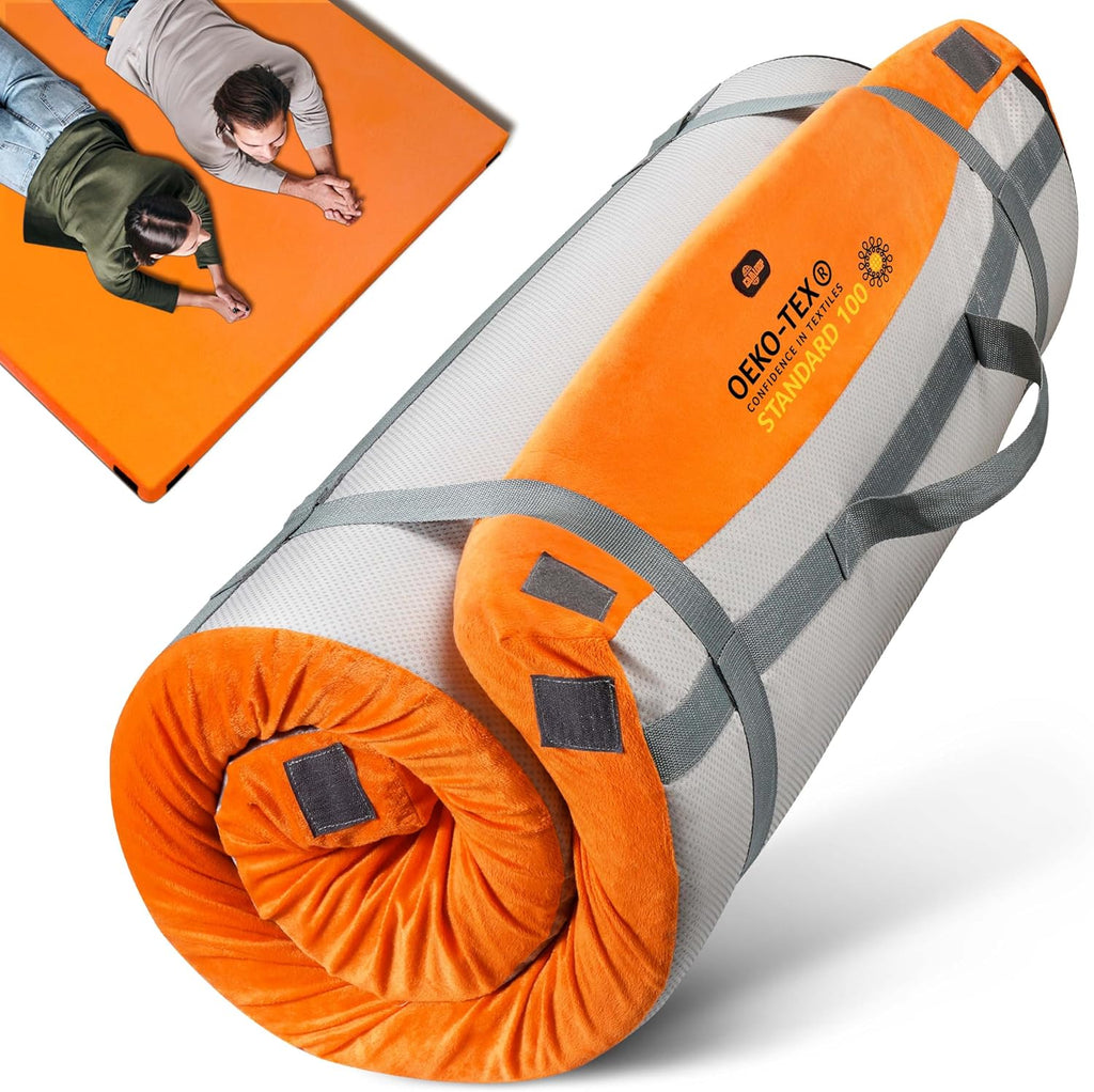 GAIALOOP 4-Inch Memory Foam Camping Mattress, Roll Up Foam Camp Pad
