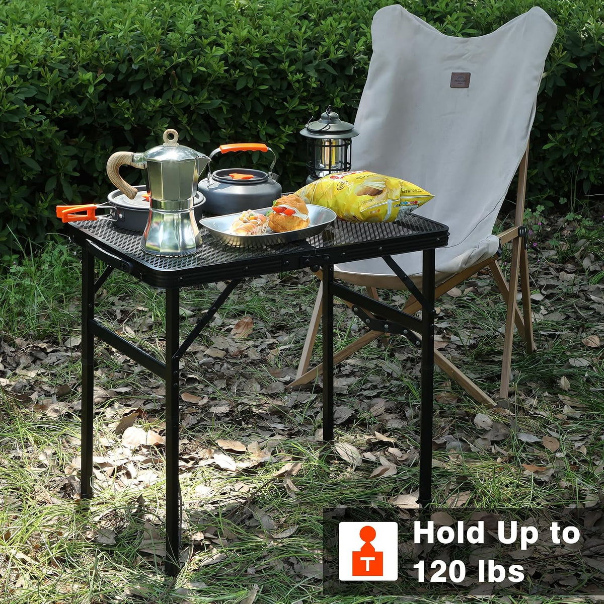 JOUYEK Camping Table, 2x1.3 FT Portable Folding Grill Table