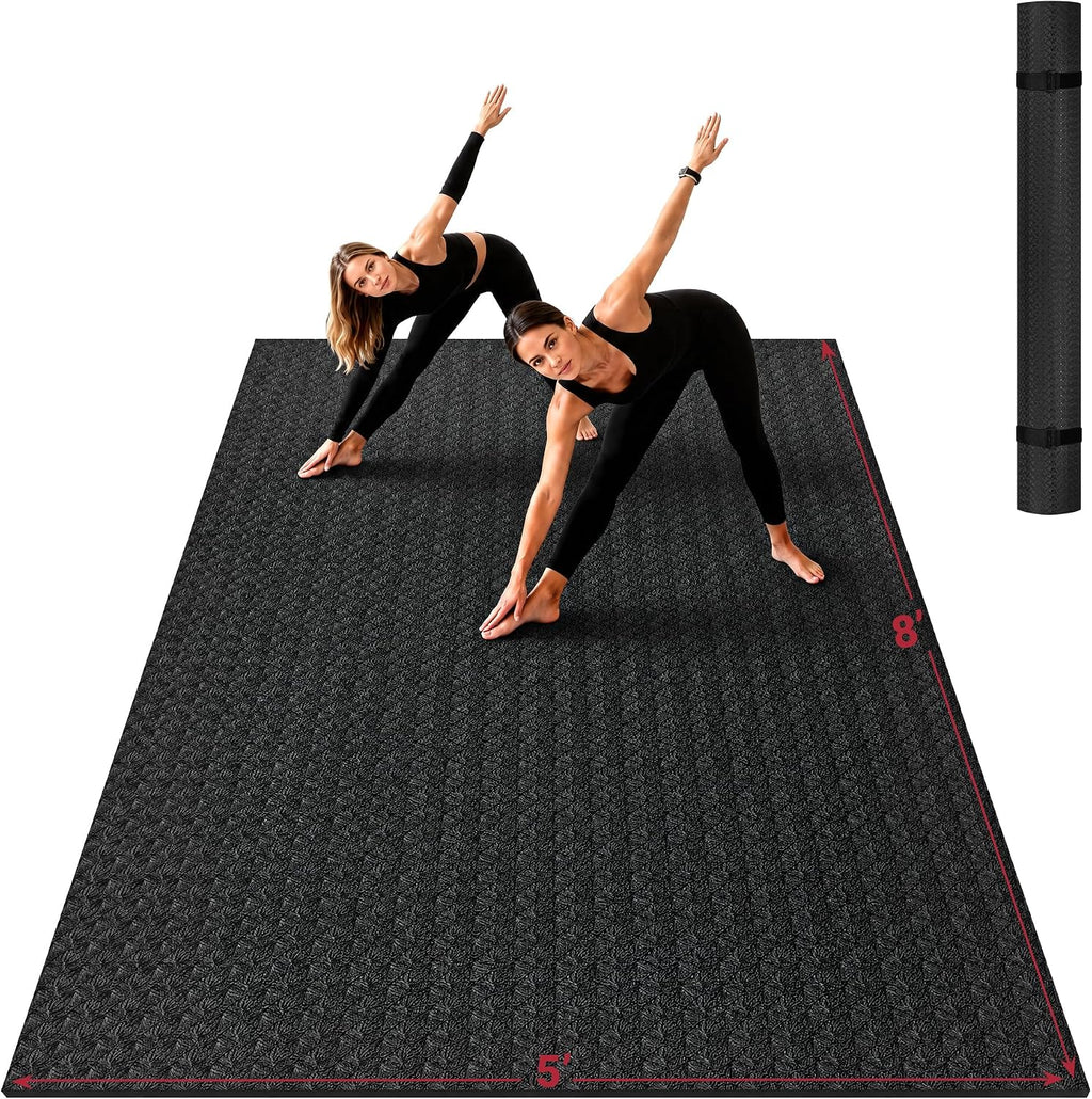 VTORY Extra Large Yoga Mat - 6'x4'/7'x5'/8'x5'/9'x5'x6mm (1/4inch)