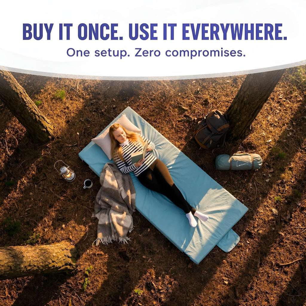 Hazli Matrix AirCell Memory Foam Camping Mattress Pad - CertiPUR-US Roll Up Mattress for Adults - Portable Foam Sleeping Mats for Camping - Camp Cot Sleeping Pad - Floor Sleep Mat Bed Roll for Car RV