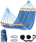 SUNCREAT Hammocks Double Hammock with Curved Spreader Bar, Blue