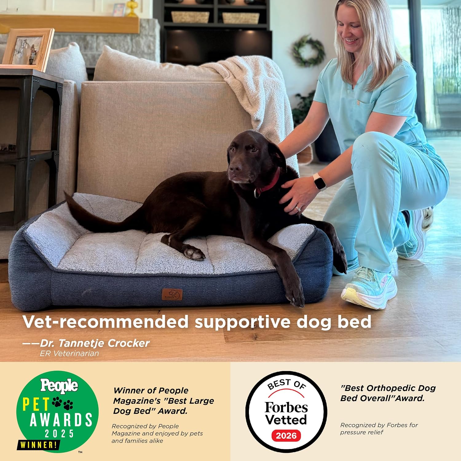 Bedsure SupportMax™ Extra Thick Orthopedic XL Dog Beds Large Sized Dog