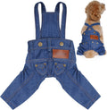 Dog Clothes Denim Overalls Pet Strap Pants for Small Puppy Cat Pets Jean Jacket Sling Jumpsuit Dog Apparel & Accessories (Blue, Small)