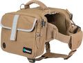 PetAmi Dog Backpack for Medium Large Dogs, Saddle Bag (Tan Canvas, Medium)