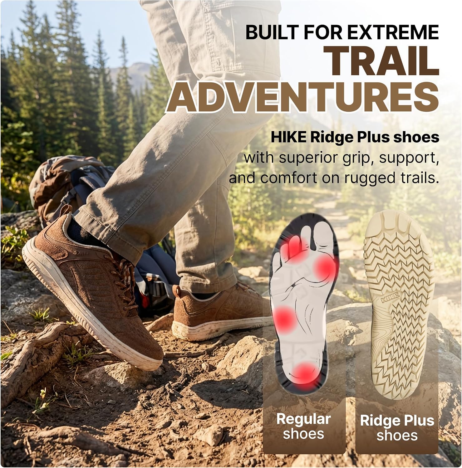 Hike Footwear Ridge Plus Barefoot Hiking Trail Shoes, Low-Cut, Zero Drop