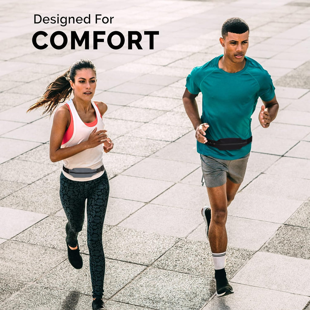 No-Bounce Slim & Secure Running Belt, Fits ALL Phones, Keys, Cards, Gels