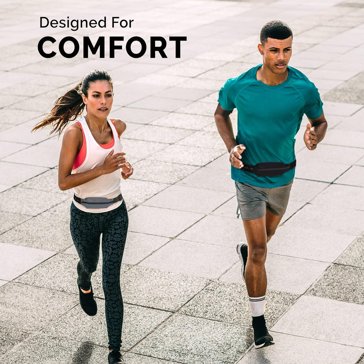 No-Bounce Slim & Secure Running Belt, Fits ALL Phones, Keys, Cards, Gels