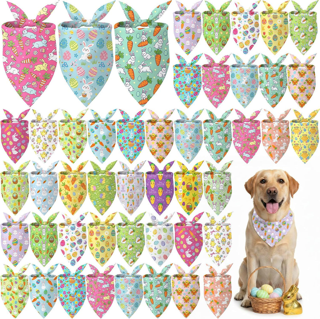 Abbylike 100 Pieces Summer Themed Dog Bandanas Bulk Hawaiian Dog Bandanas for Pets Triangle Kerchief Scarf Bibs Set for Summer Pets Dogs Party Costume Accessories, 25 Styles (31.5 x 21.7 x 21.7)