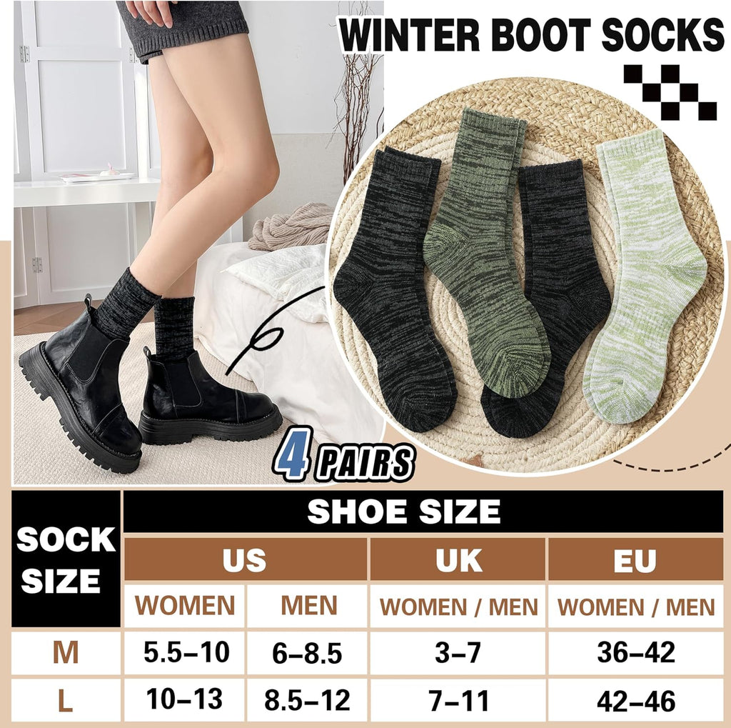 EBMORE Merino Wool Thermal Warm Winter Socks for Women Men