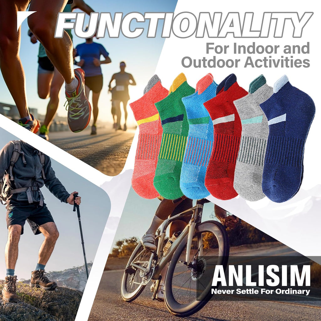 Anlisim Merino Wool Ankle Running Hiking Socks for Women and Men