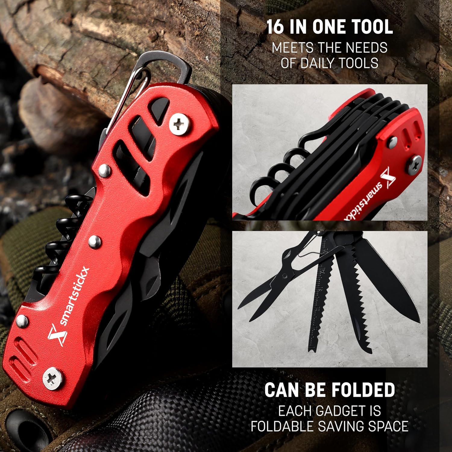 16 In 1 Multi tool Pocket Knife multitool Military Grade Steel: Swiss Style