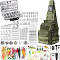Sosation 482 Pcs Fishing Sling Tackle Bag Set Fish Tackle Box Backpack Storage Fishing Gear and Equipment Included Fish Hook Remover Tool Lures Lip Gripper, Gift for Men
