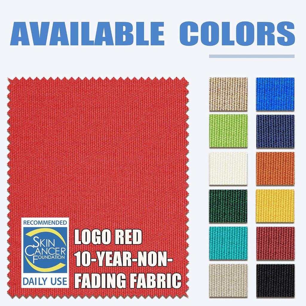 EliteShade USA 10-Year-Non-Fading 9Ft Market Patio Umbrella, UPF 50+ UV Protection Performance Sun Umbrella, Heavy Duty Commercial Grade Outdoor Table Umbrella with Crank & Tilt, Windproof Vented Top for Garden, Pool, Deck and Outdoor Playsets, Logo Red