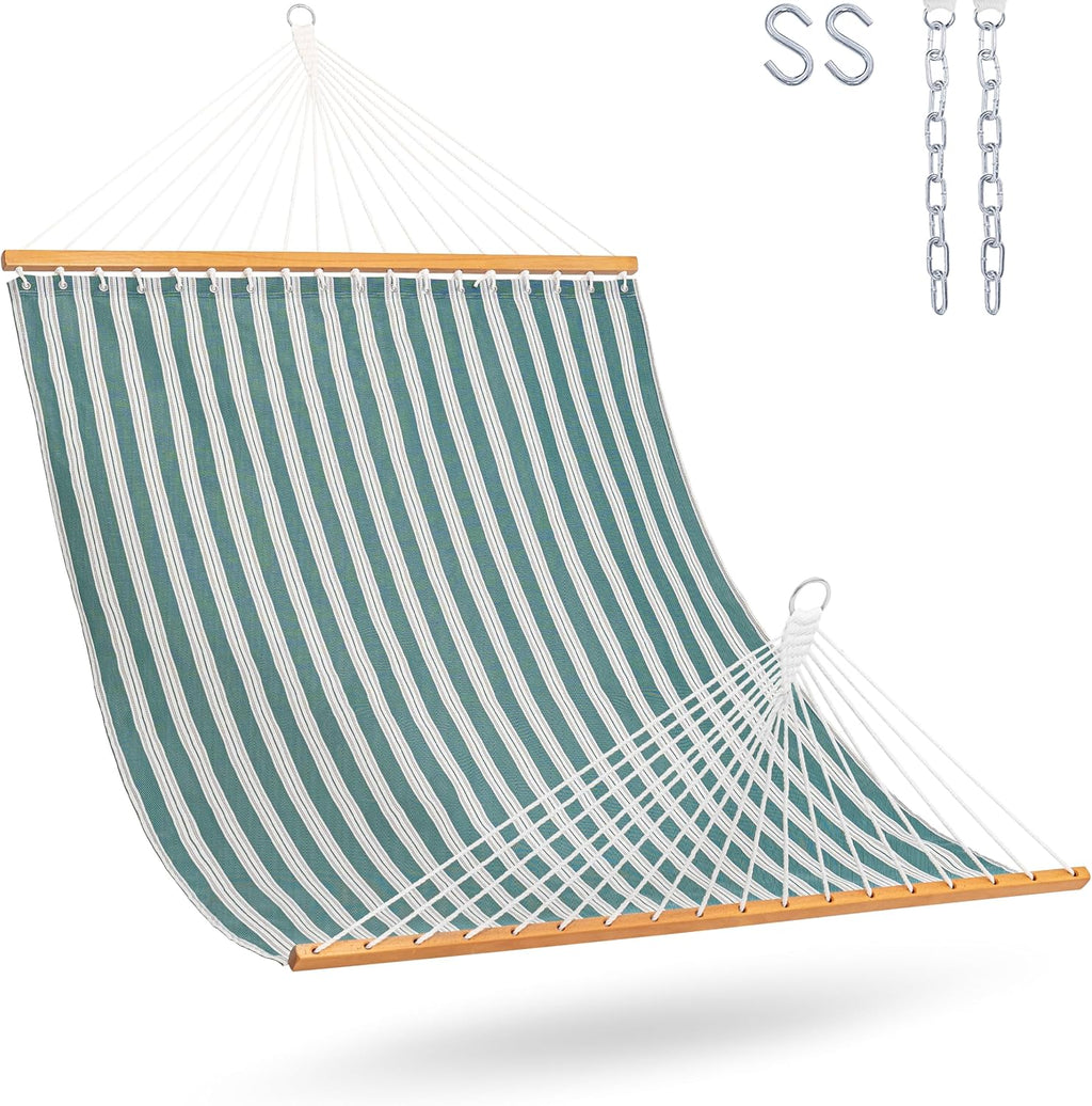 Lazy Daze Double Textliene Quick Dry Hammock with Spreader Bar for Outdoor