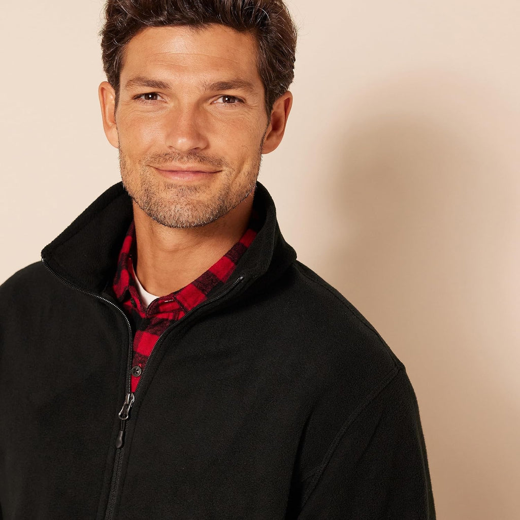 Amazon Essentials Men's Full-Zip Polar Fleece Jacket with Zippered Pockets for Cold Outdoor Weather (Available in Big & Tall)