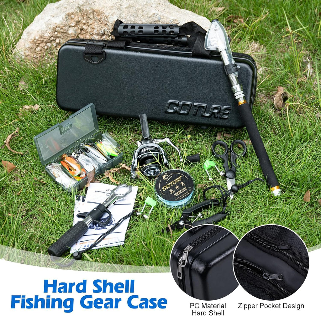 Goture Telescopic Fishing Rod and Reel Combo with PC Hard Shell Case