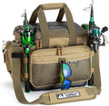 Ghosthorn Large Fishing Tackle Bag with Rod Holder Waterproof Gear Storage