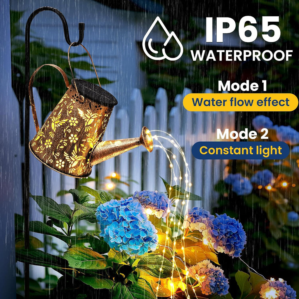 Solar Watering Can Lantern for Outside, Hanging Gift