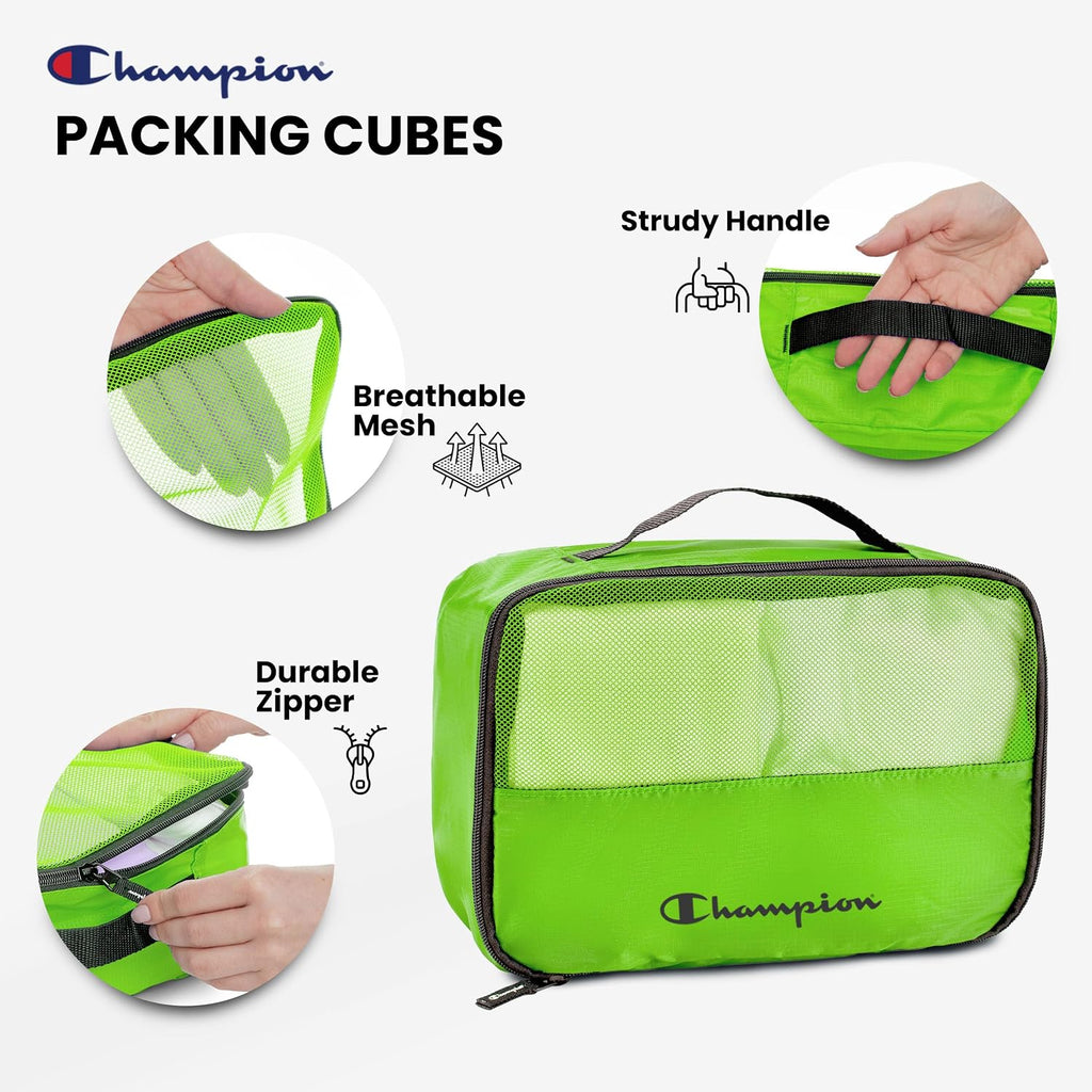 Champion Packing Cubes for Travel - 6 Piece Organizer Set, Carry-On Ready
