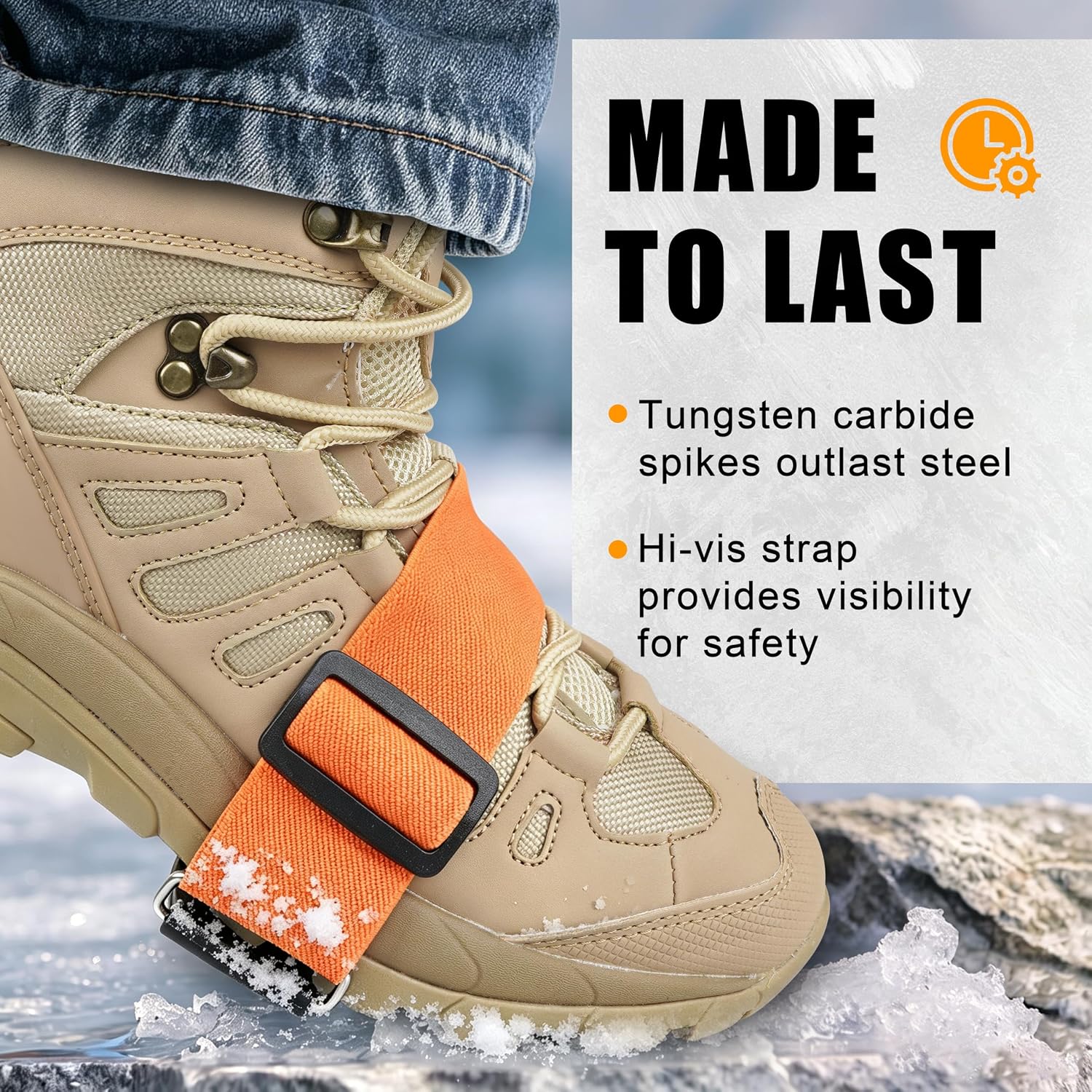 Mid-Sole Ice Cleats for Boots and Shoes Snow Traction Anti Slip Ice Crampon