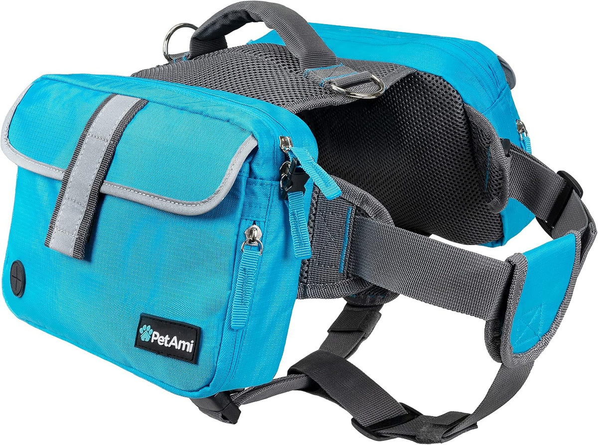 PetAmi Dog Backpack for Medium Large Dogs, Saddle Bag (Tan Canvas, Medium)